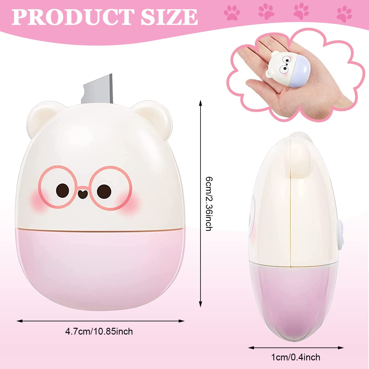 Climberty Identity Protection Roller Stamp with Retractable Cutting Tool and ABS Body | 4.7×5.6 cm Pink Privacy Protector