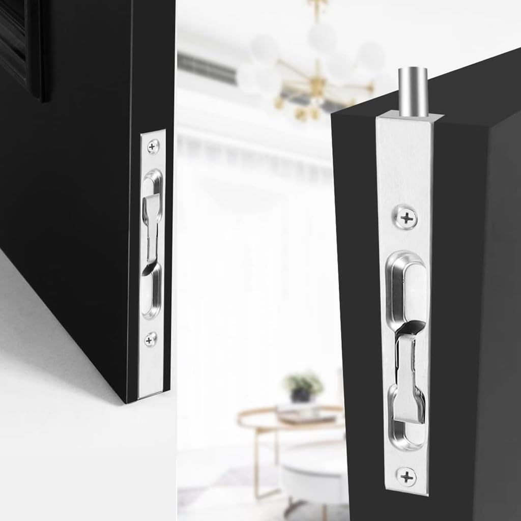 Serplex Flush Bolt for Double Door featuring 6 in Spring Loaded Push Lever | 304 Stainless Steel