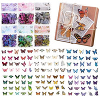 HASTHIP® 240Pcs Butterfly Stickers - 6 Styles Butterfly Nature Aesthetic Stickers, Butterfly Nature Aesthetic Journaling Scrapbook Stickers for Card Making Bullet Junk Journal Planner Craft Supplies