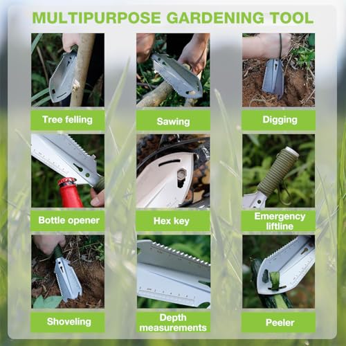 HASTHIP All-In-One Sturdy Multifunction Gardening Shovel, Durable Versatile Digging Tool With Firm Grip Ideal for Compost Mixing, Agriculture, Plant Care & Gifting (Multi-Tool Design)