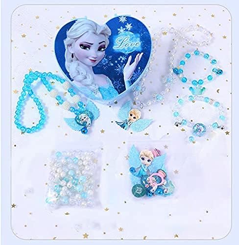 HANNEA â Girls Making Jewelry Set,Fun And Colorful Beads For Jewellery Making,Children'S Self-Made Bracelet,Necklace And Hair Band Ring, Birthday Gift For Children Over Six Years Old (Blue)(Acrylic)