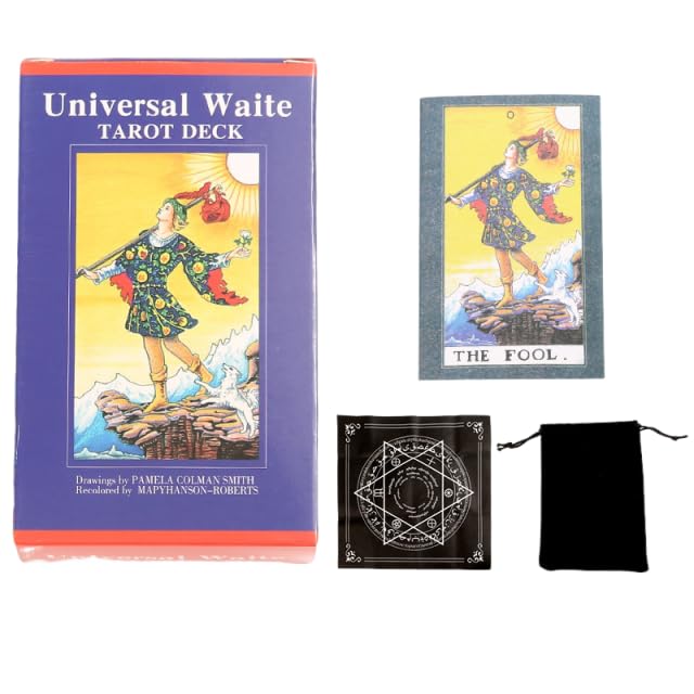 PATPAT® Tarot Deck Set, 78Pcs Tarot Cards, Retro Classic Illustration Design, Beginner Tarot Enthusiasts Friendly with Guidebook, Decorative Tarot Reading Cloth