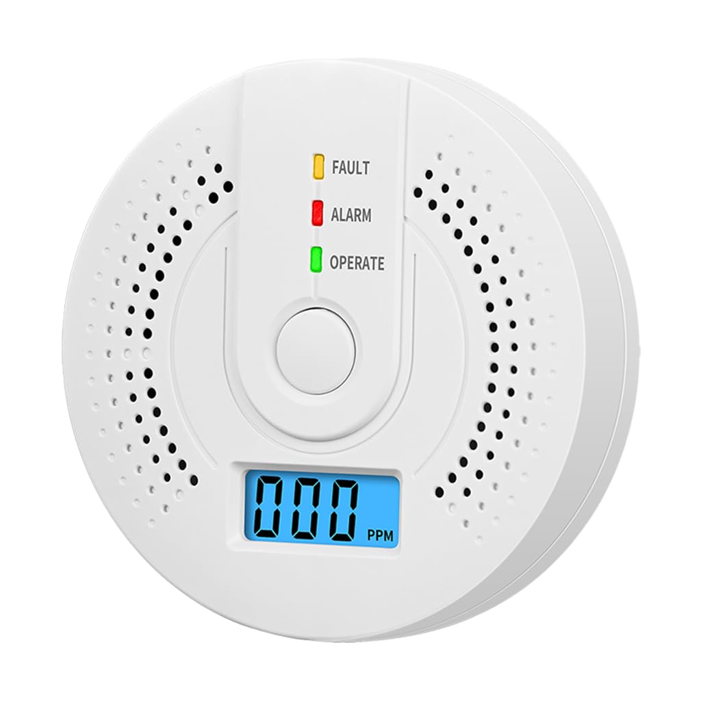 HASTHIP® Carbon Monoxide Detector Carbon Monoxide Alarm Detectors with Digital Display & LED Lights, 85DB Loud Alarm CO Alarm Detector for Kitchen, Room, Battery Operated (Battery Not Included)