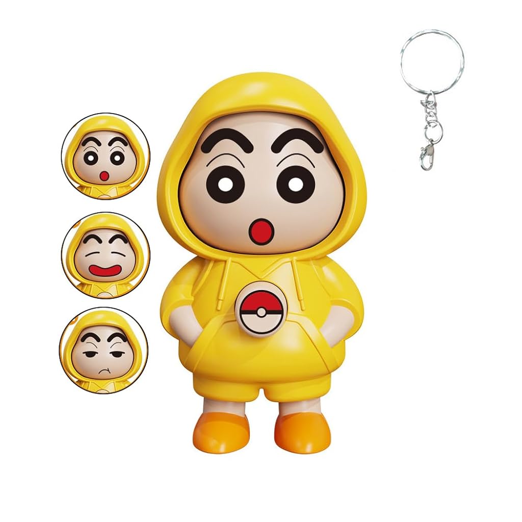 ZIBUYU® Kawaii Keychain Charm Bag Charm Cartoon Crayon Shin-chan Action Figure with Lobster Keyring Fun Variable Changing Face Expression Crayon Shin-chan Charm Gift
