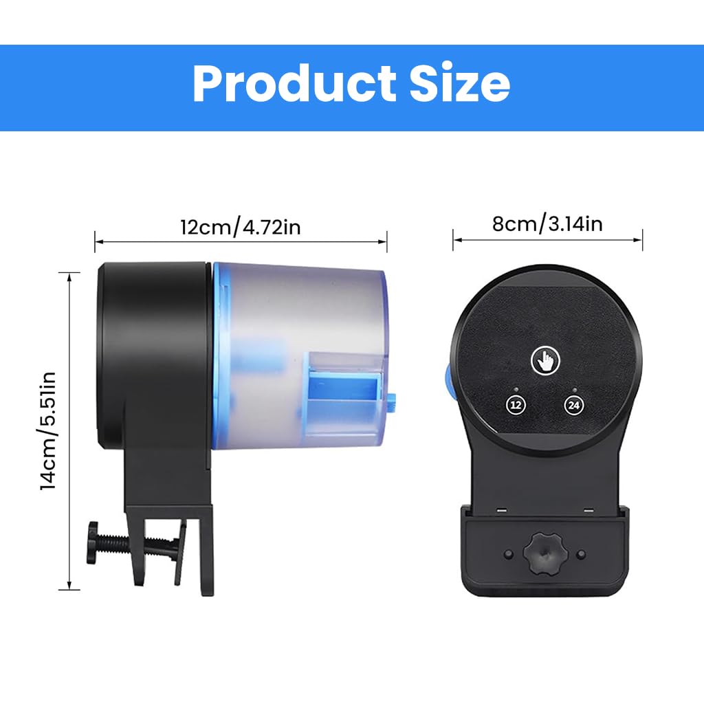ZIBUYU Automatic Fish Feeder for Aquarium with 50g Capacity | Timed Portion Control Feeding