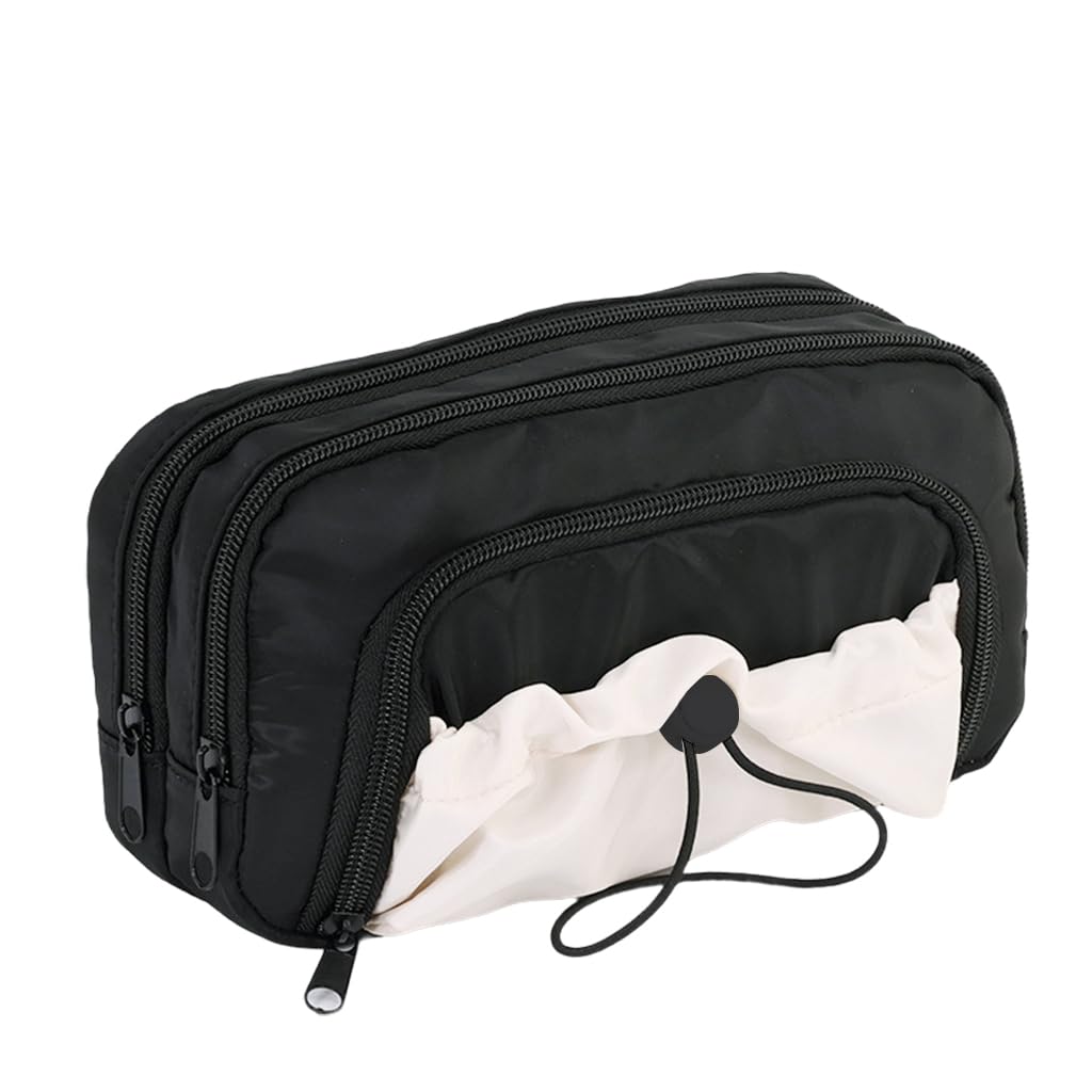 ZIBUYU Large Capacity Pencil Case, Pen Bags Pencil Pouch Organizer for Office College School Black
