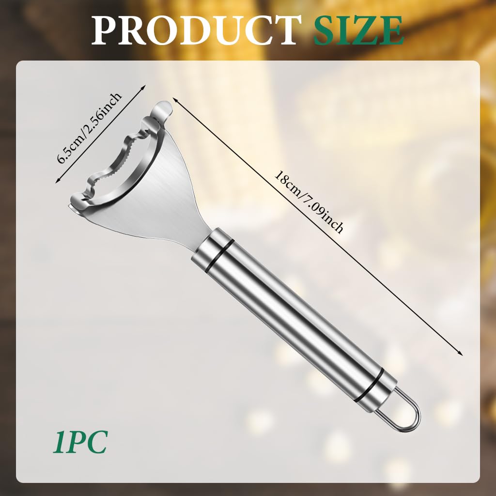 ZIBUYU Corn Peeler for Fresh Corn Dishes with Serrated Blade & Ergonomic Handle | Dishwasher Safe Stainless Steel Tool