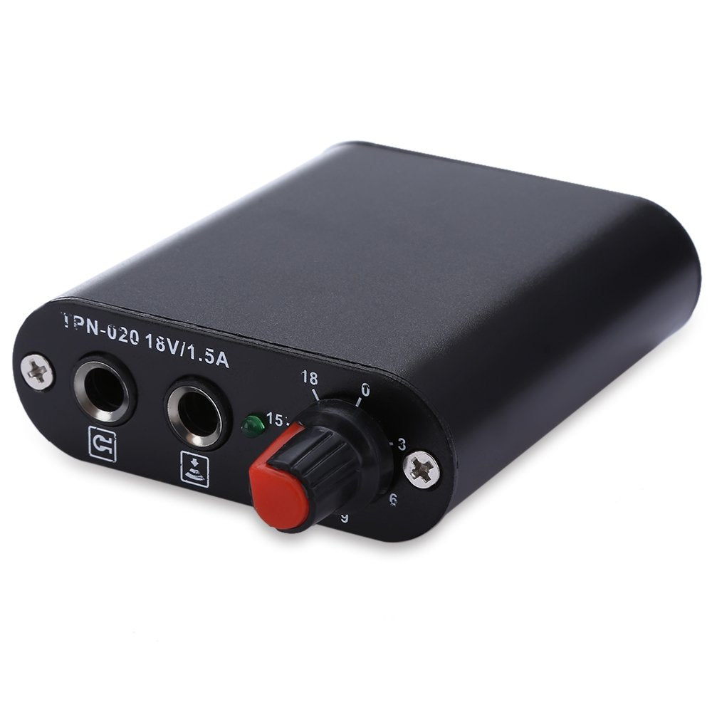 Hannea Tattoo Kit for Practice with 15 x 20cm Skin and 8 Wrap Coils | Black UK Plug