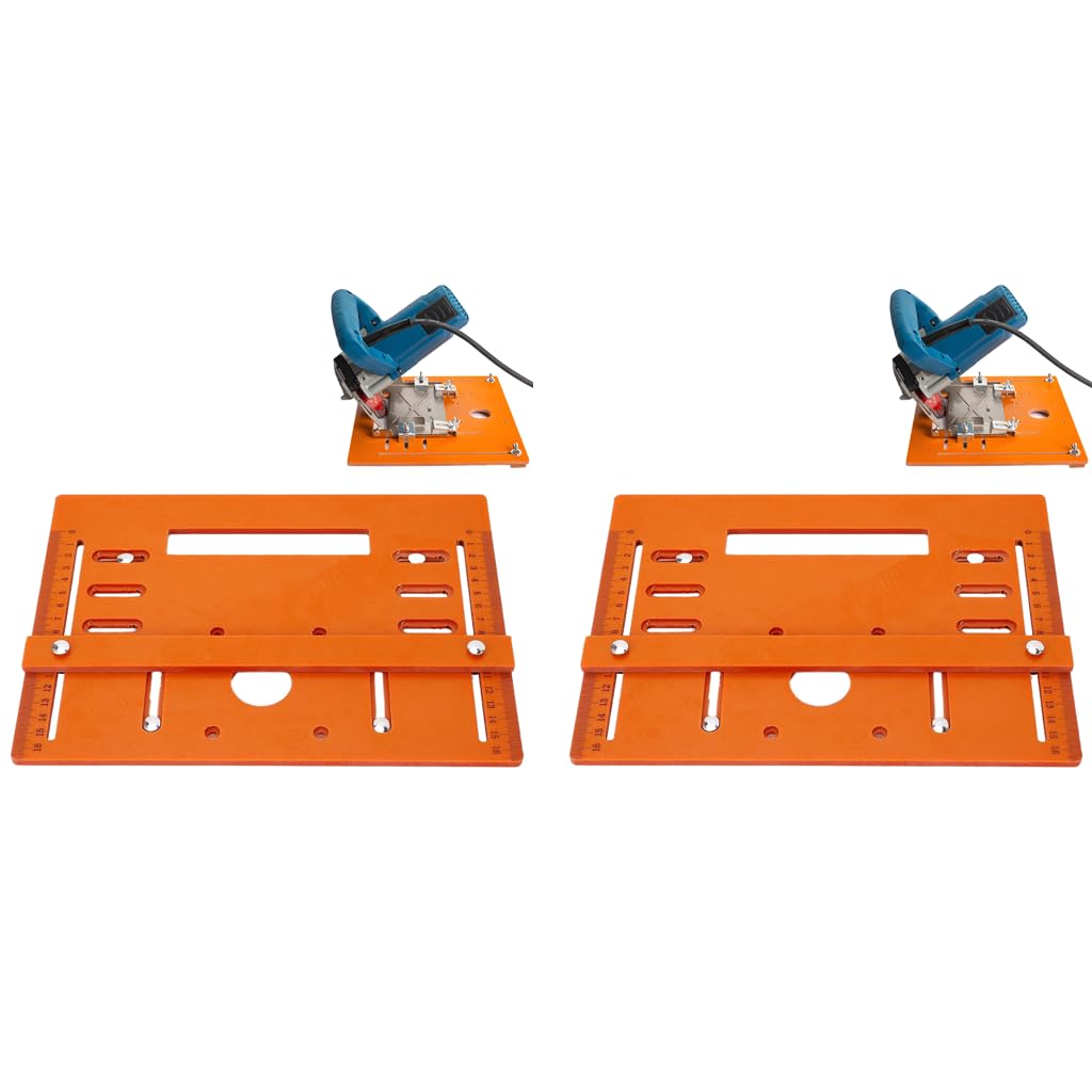 Serplex Circular Saw Guide Rail Bottom Plate for Woodworking with Etched Scale Base 28x20cm 2PCS