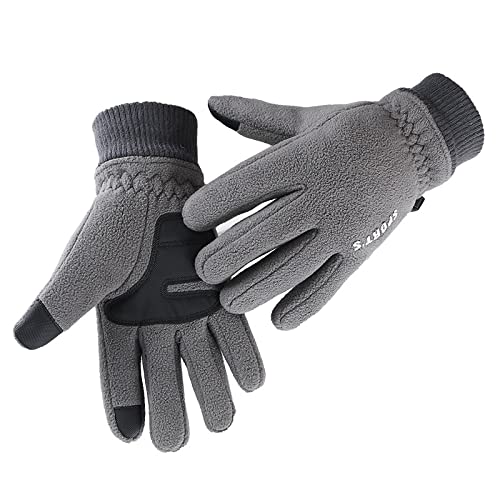 GUSTAVE® Winter Gloves for Men Women Insulation Polar Fleece Warm Gloves Riding Gloves, Anti-Slip Palm & Touchscreen Compatible Fingertip Design, Unisex Fashion Warm Mittens Winter Gift