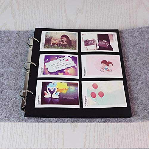 Supvox  Photo Album, Felt Cover Photo Scrapbook Memory Book Hand Made DIY Albums with 30 Sheets Best Gift for Fathers Day Mothers Day Dewali Wedding Baby Journal(Grey,7.5 X 6.9 Inch)