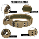 Qpets® Dog Collar Nylon Tactical Dog Collar with D Ring & Handle Adjustable Dog Collar with Reflective Safety Strip Dog Training Collar for Medium Large Dogs(XL, 20''-25.5'')