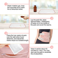 HANNEA® Castor Oil Pack, Oil Pack Wrap for Liver Detox, Reusable & Highly Absorbent Caster Oil Packs Cotton Flannel with Elastic Strap, Pink