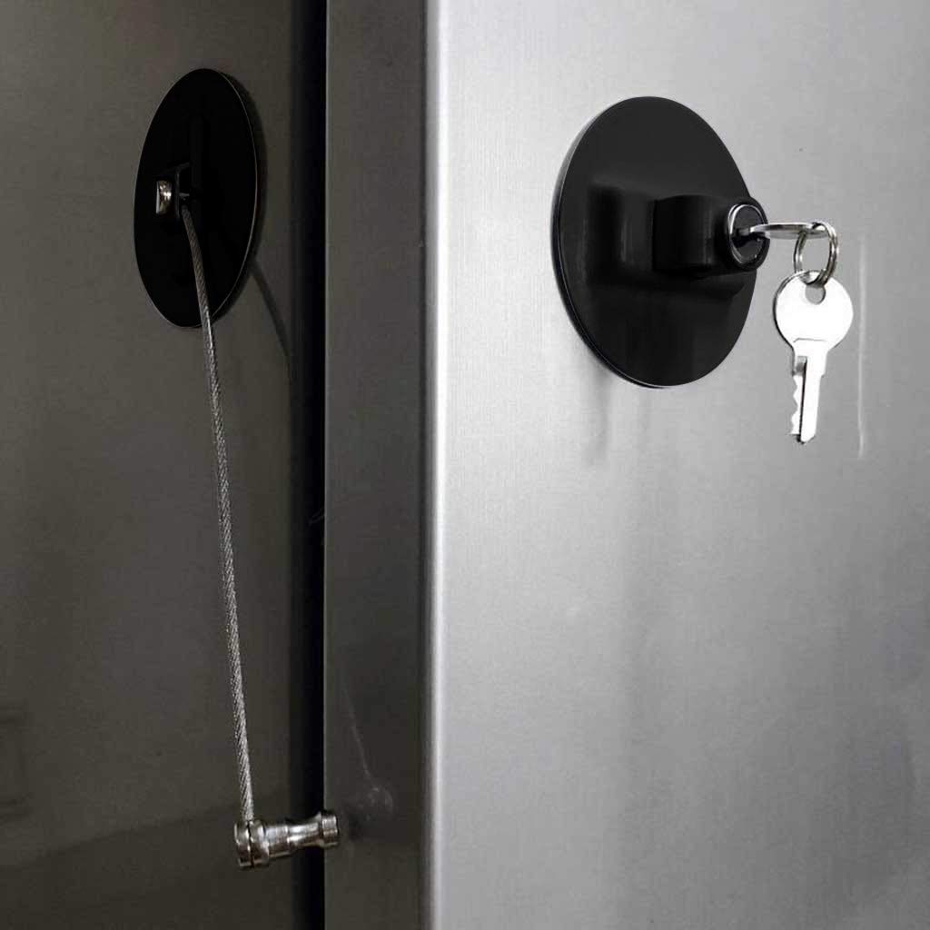 velneet Window Refrigerator Child Safety Limit Lock for Sliding and Hanging Windows with 20cm Cable featuring Rotatable Lock Cylinder and Zinc Alloy Body