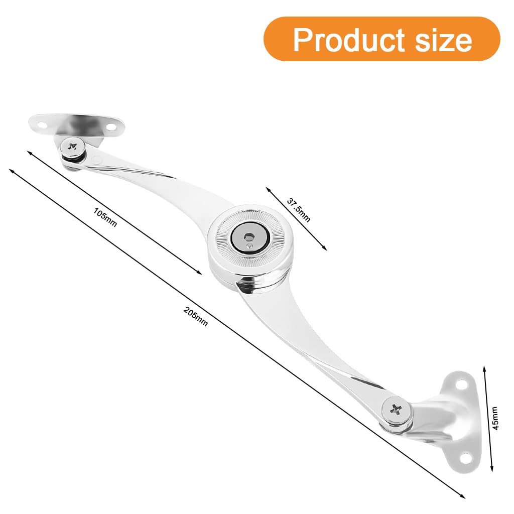 Serplex Gas Spring Door Hinge for Cabinet and Desk Lid with Soft Closing Support 2PCS