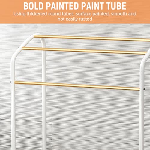 HASTHIP® Towel Rack Robe Bath Towel Drying Rack Toiletries,Assembly Free-Standing Utility Organizer Stand for Bathroom,Balcony 75.2x31.2x73cm