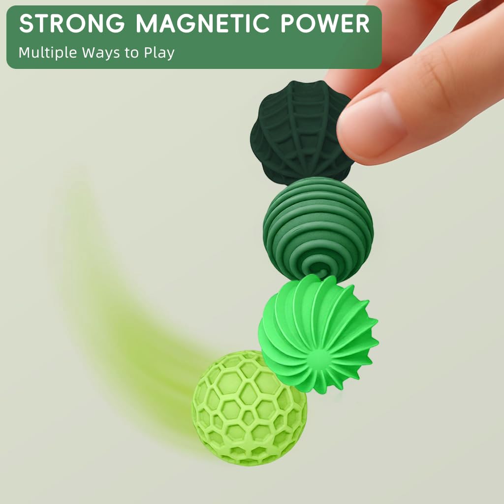 PATPAT Magnetic Balls Stress Relief Toys for Adults with 0.94 in Size and Textured Silicone | Includes Storage Case for Mindful Relaxation