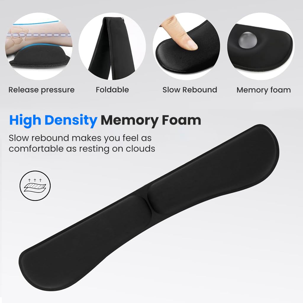 ZORBES Desk Armrest Pad for Typing with Folding Memory Foam Support | Non‑Slip Base for Office and Home