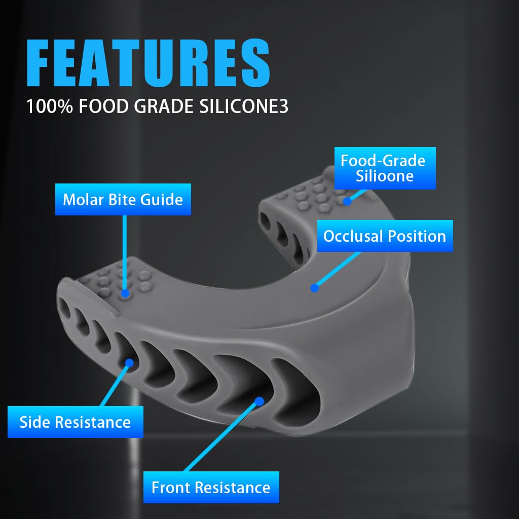 MAYCREATE Jawline Exerciser for Men and Women with 3pcs 40/50/60lbs Food‑Grade Silicone | Slim and Tone Face Muscles