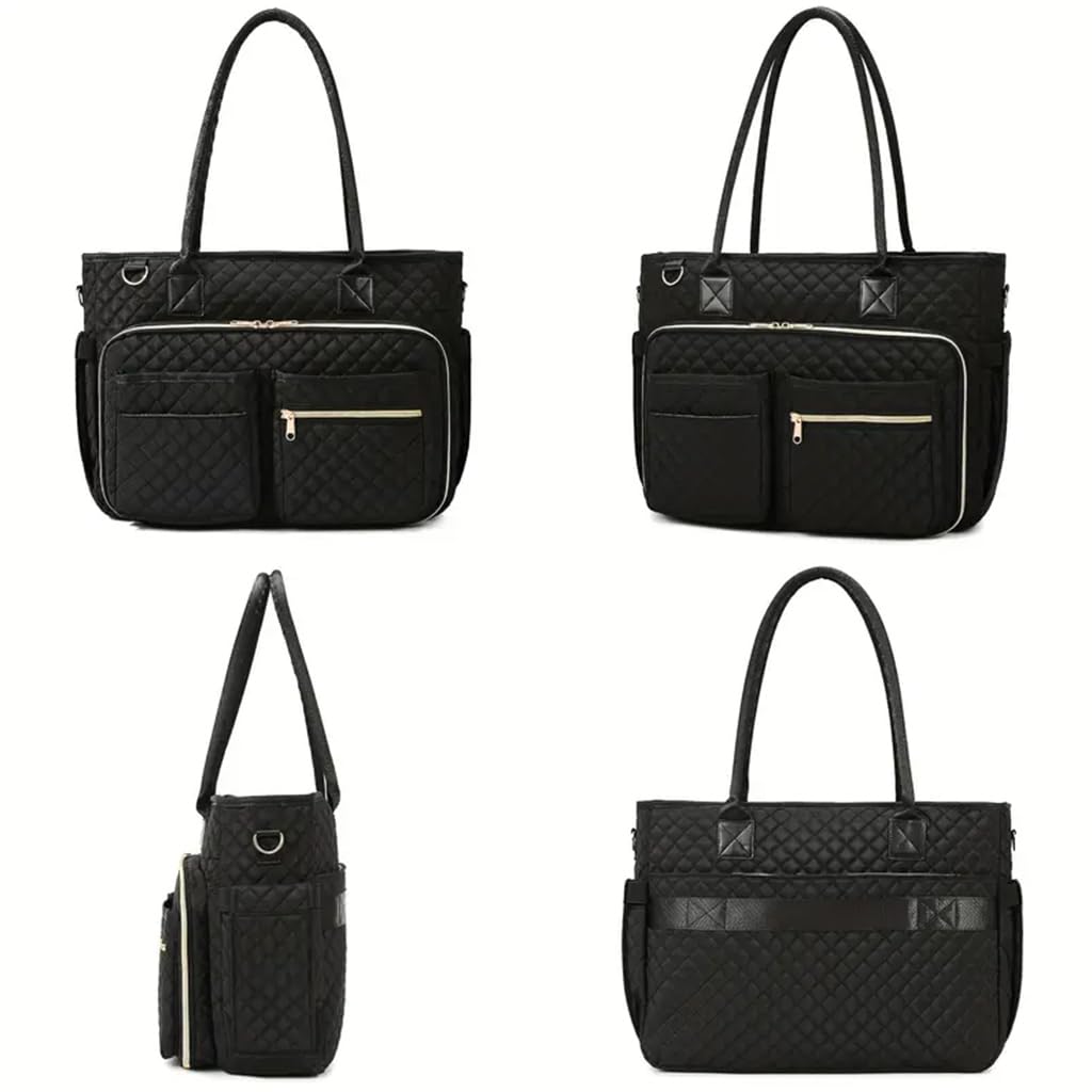 PALAY Tote Bag for Women with 15.6 inch Laptop Compartment featuring Quilted Design and Nylon Material | Ideal for Office and College