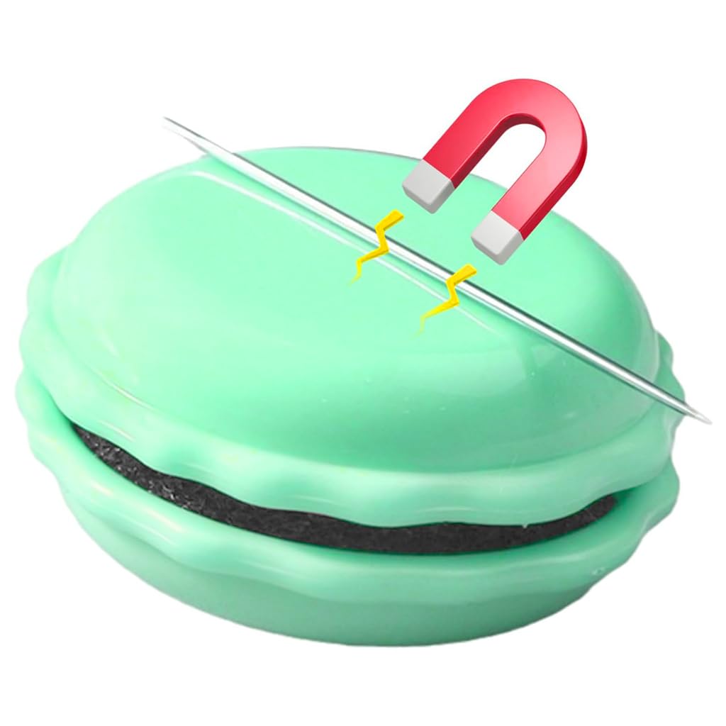 Supvox Magnetic Guide Belt Pin Holder for Sewing with Needle Sharpening Feature | Blue Wrist Pincushion