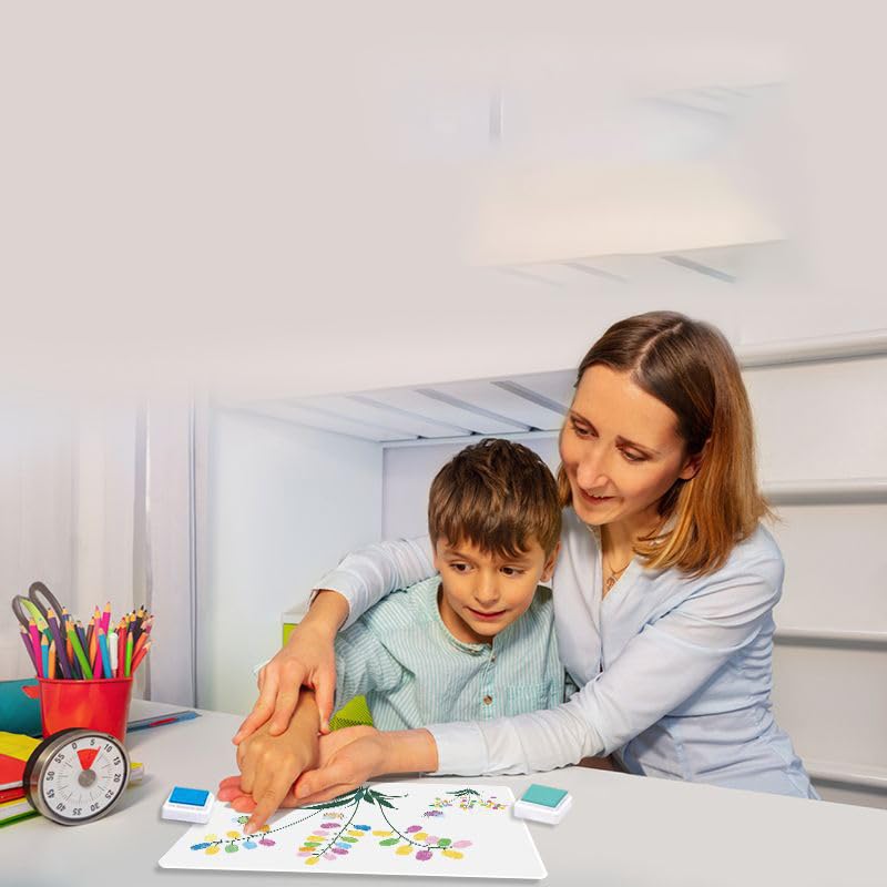 PATPAT Finger Painting Kit for Kids with 12 Colors and 16 Painting Cards | Non-Toxic Art Set