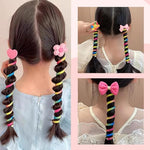 PALAY® 5pcs Wire Hair Bands for Girls Kids Braided Spiral Hair Ties Cute Cartoon Ponytail Maker Elastic Braids Hair Accessories for Girls