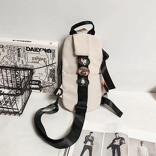 GUSTAVE® Crossbody Bag for Men Women with 6PCS Badges Waterproof Sling Large Shoulder Adjustable Strap Commuting Travel Outdoor Activities Cycling