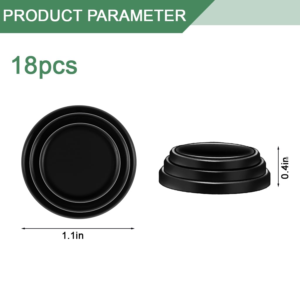 STHIRA Car Door Shock Absorber for Noise Reduction and Anti Collision | 18 Pack 1.1 x 0.4 in Thickened Silicone Self Adhesive Pads