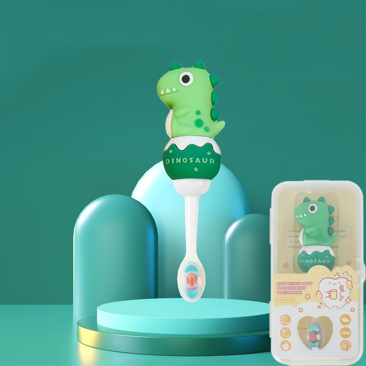 SNOWIE SOFT Kids Toothbrush for Ages 1–6 with Ultra Soft Bristles and Dinosaur Handle | BPA Free