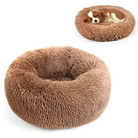 Qpets® 19.6''/50 CM Comfy Plush Dog Bed, Soft Plush Puppy Dog Kitten Cuddler Bed Pet Donut Cushion for Large Medium Small Dogs and Cats Pet Supplies