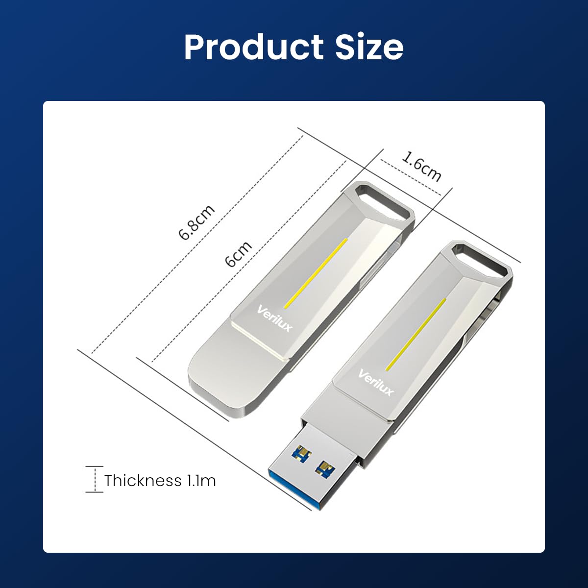 Verilux USB Flash Drive 64GB USB 3.2 for Laptop and Travel | High Speed Reading & Writing