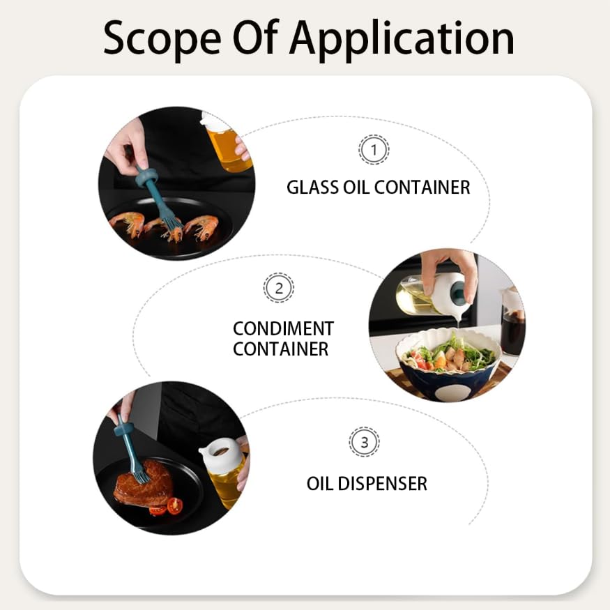 ZIBUYU® 1Pc Glass Oil Dispenser with Brush