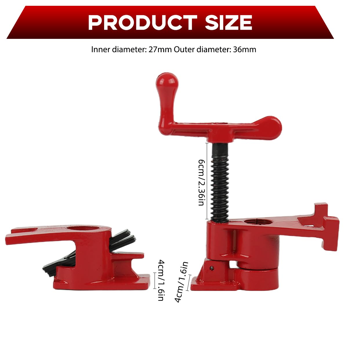 Serplex Wood Gluing Pipe Clamp for Woodworking & DIY Projects with Adjustable Jig | Heavy-Duty Steel 3/4 in Design