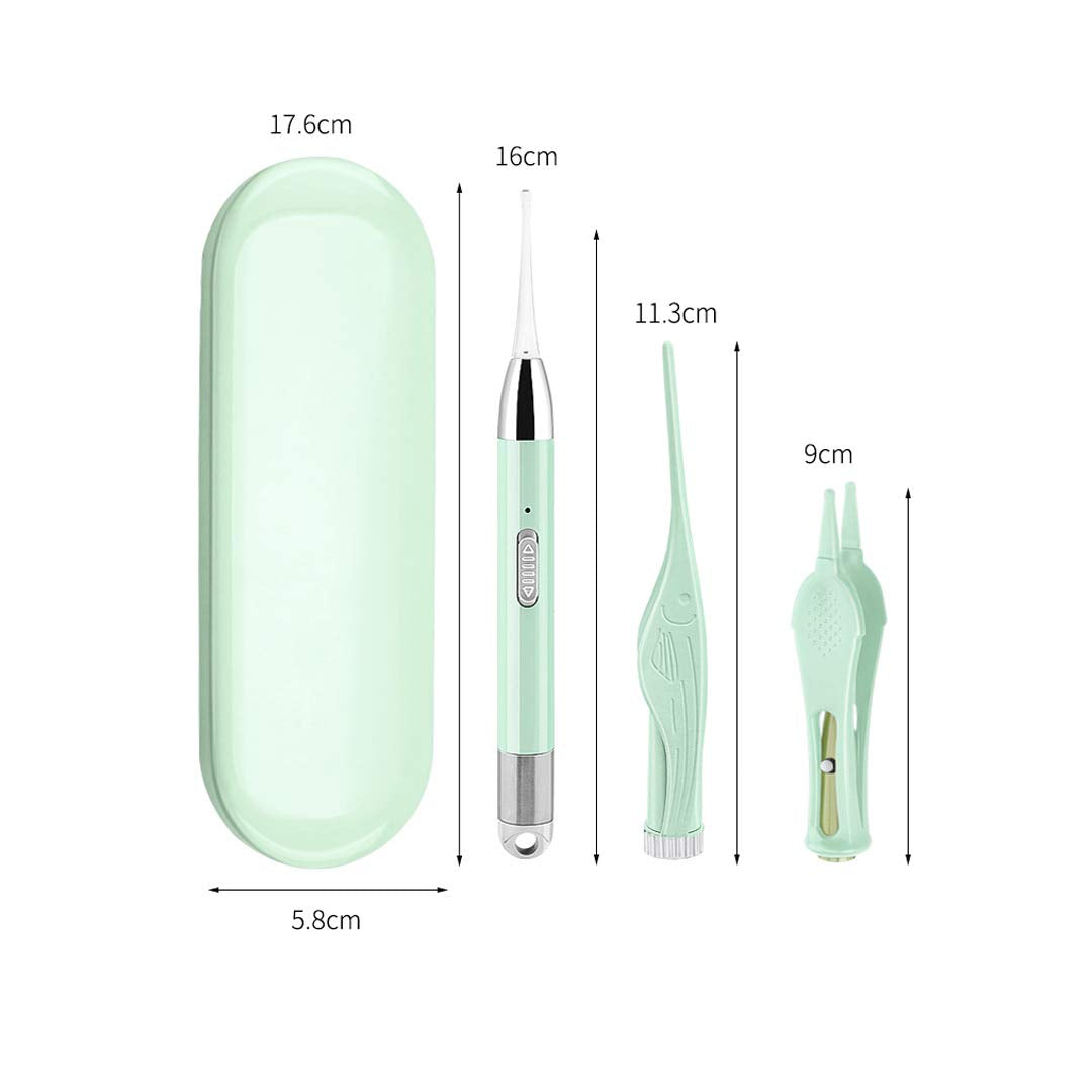 MAYCREATE Ear Cleaner Kit with LED Light for Safe Wax Removal featuring 3pcs Tools | Stainless Steel Design for Baby and Adult Use