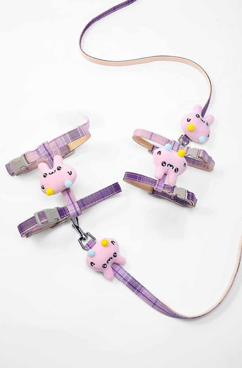 Qpets Cat Harness and Leash Set for Outdoor Walking with Quick Release Buckle | Adjustable Fit 7.8–16 in and 48 in Leash