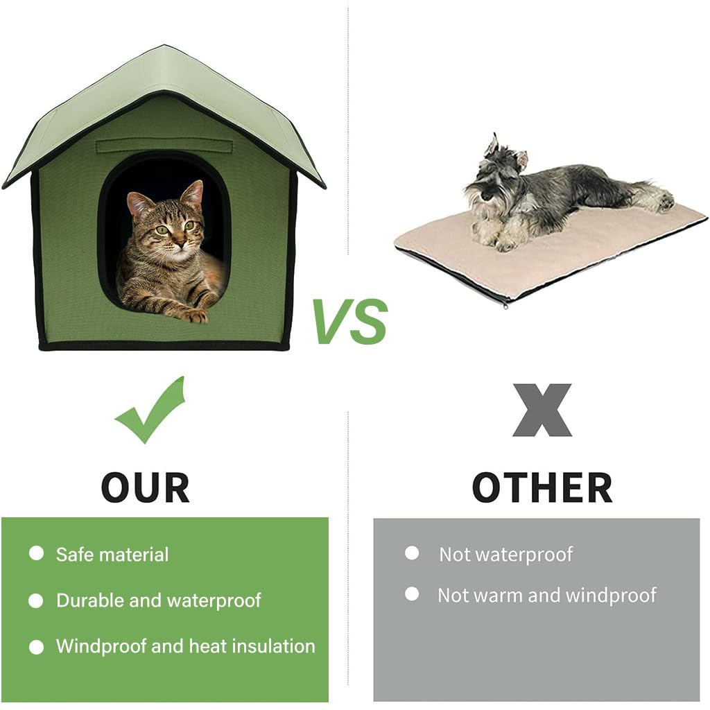 Qpets Dog House Outdoor Waterproof for Small Pets featuring Folding Setup and EVA Build | 38x35x38cm Shelter