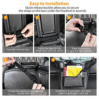 STHIRA® Easy Car Storage Mesh Pouch Between Seats,Car Storage Mesh Bag With Multi Compartments for Daily Essentials, Quick Release Buckle Installation, Polyester Material, Reinforced Stitching