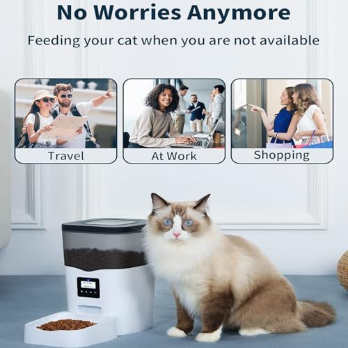 Qpets® Automatic Pet Feeder, 3L Dog Feeder Pet Food Plastic Dispenser With Programmable Timer, Portion Control 1-4 Meals Per Day, Dual Power Supply For Small Medium Cats Dog Food Stand