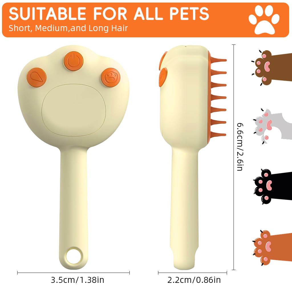 Qpets Dog Hair Brush for Cats and Dogs with 3 in 1 Sprayer and UV Light | Self‑Cleaning