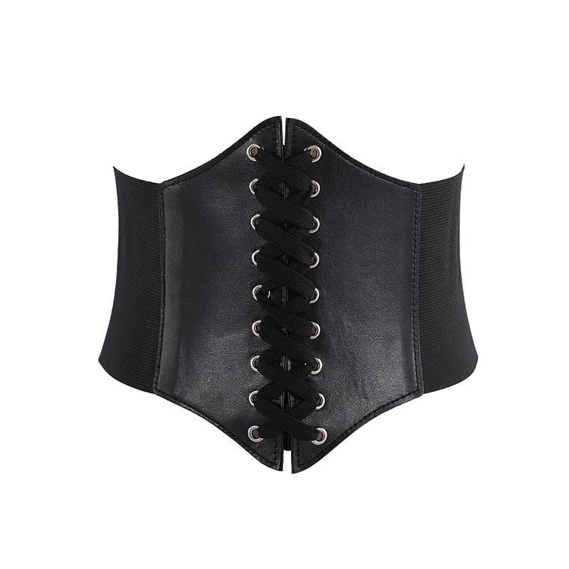 ZIBUYU Corset Tops for Women Lace-up Cinch Belt Tied Corset Elastic Waist Belt Corset Belt for Supportive Corset Top
