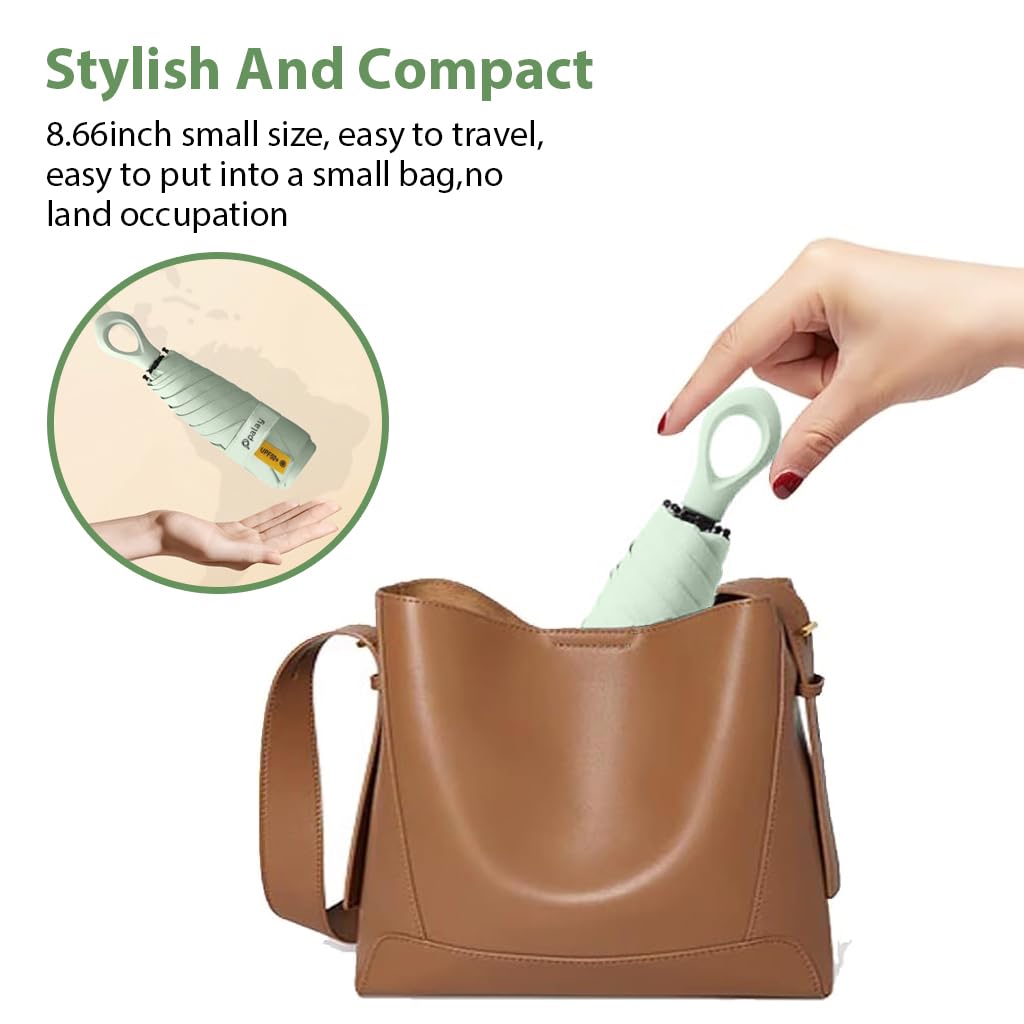 HASTHIP Sun Travel Umbrella with UPF 50+ UV Protection and Unique Ring Handle for Men & Women