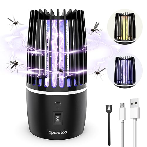 ORTIZA® Electric Mosquito Killer Lamp - Quiet Mosquito Trap Lamp with Optical Control UV Light - USB Rechargeable Electric Mosquito Killer - Night Mosquito Killer Lamp Machine for Home, Kitchen, Room