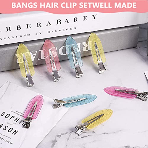 PALAY® 8pcs No Bend Hair Clips Crystal No Crease Bangs Alligator Hair Barrettes No Dent Duck Bill Hair Clips for Women Girls Makeup Salon Hairstyle Hairdressing