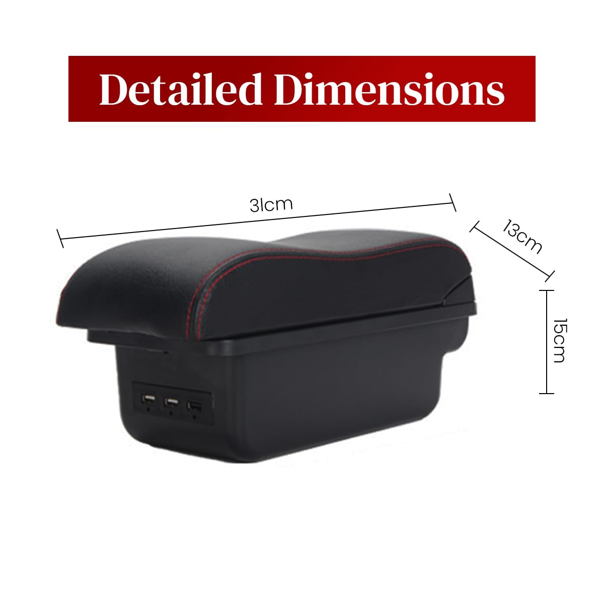 STHIRA Car Arm Rest for Maruti Suzuki Brezza Front Seats with Storage Compartment | Ergonomic Cushion for Added Comfort