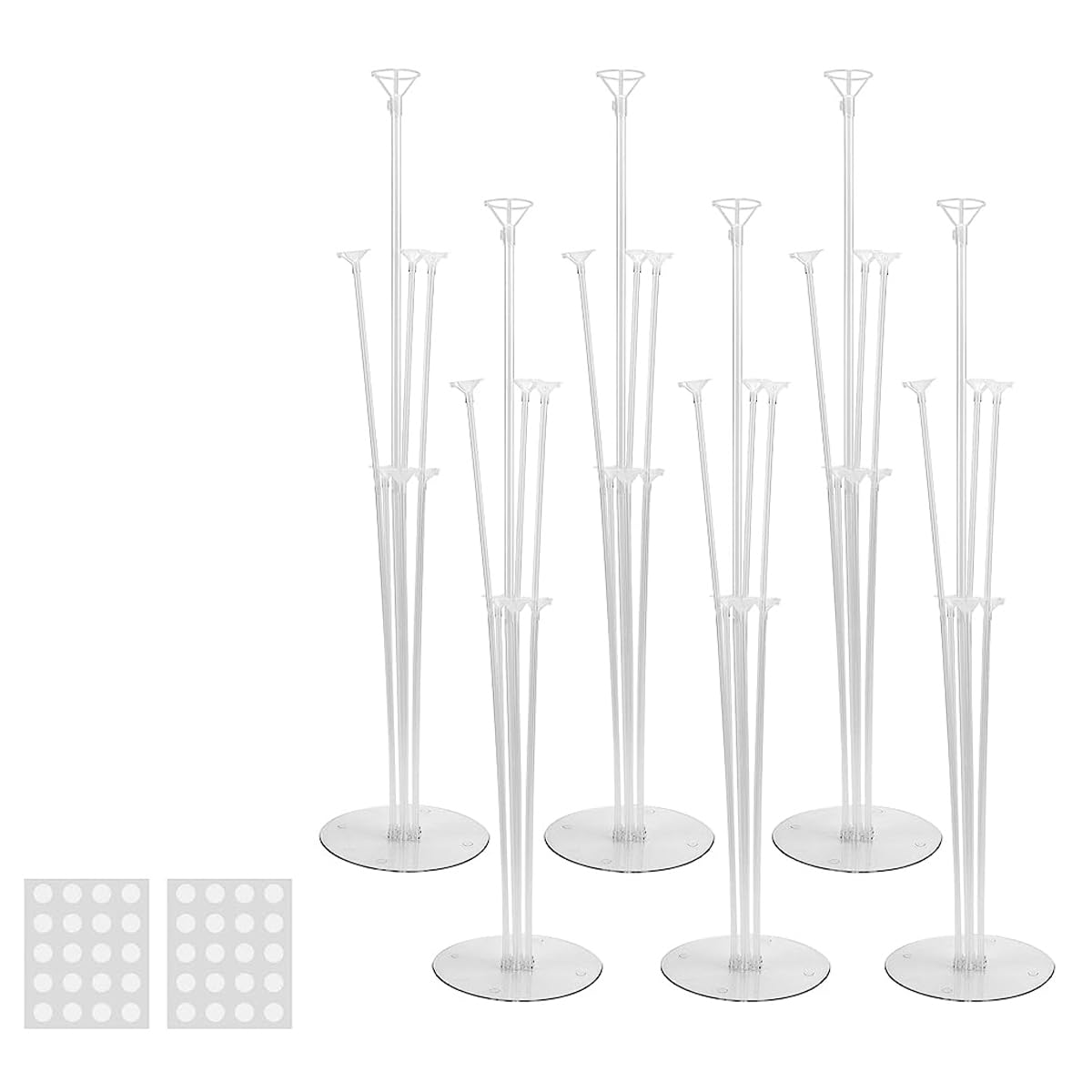 HASTHIP® 6Pcs Balloon Stand for Decoration, Balloon Supplies with Dot Stickers Balloon Accessories, Balloon Sticks with Base for Table Birthday Baby Shower Graduation Party Decorations