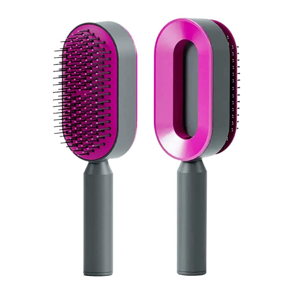 MAYCREATE® Self Cleaning Hair Brush for Women Men, 3D Airbag Cushion Hair Comb Massager Paddle Brush Hairdressing Detangling Anti Static Hairbrush