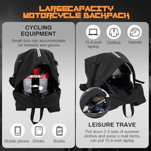 Proberos® Cycling Backpack Fashion Waterproof Riding Backpack with Helmet Compartment, Reflective Strip Design, Padded Back Support & Shoulder Straps, Multipurpose Backpack for Travel, Hiking