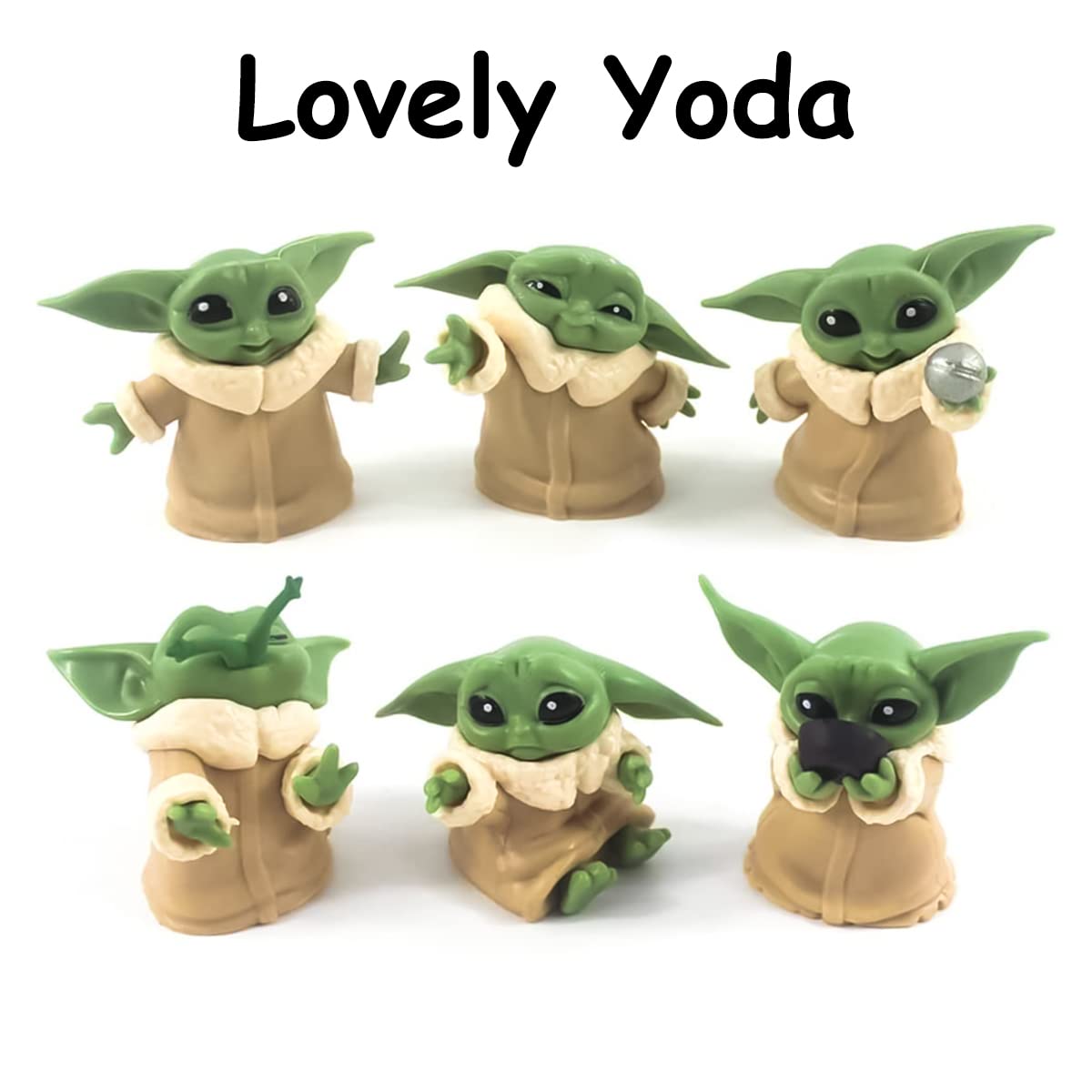 PATPAT Baby Yoda Toy Set featuring 6pcs 2–2.4 in PVC Figures for Kids and Adults | Cute Desk Decoration