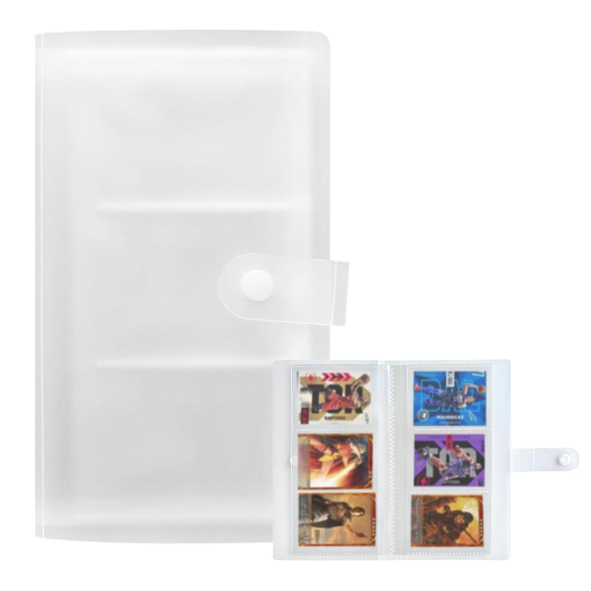 PATPAT Card Holder for Trading Cards with 120 Pockets and Double Sided Transparent Pages | White Organizer